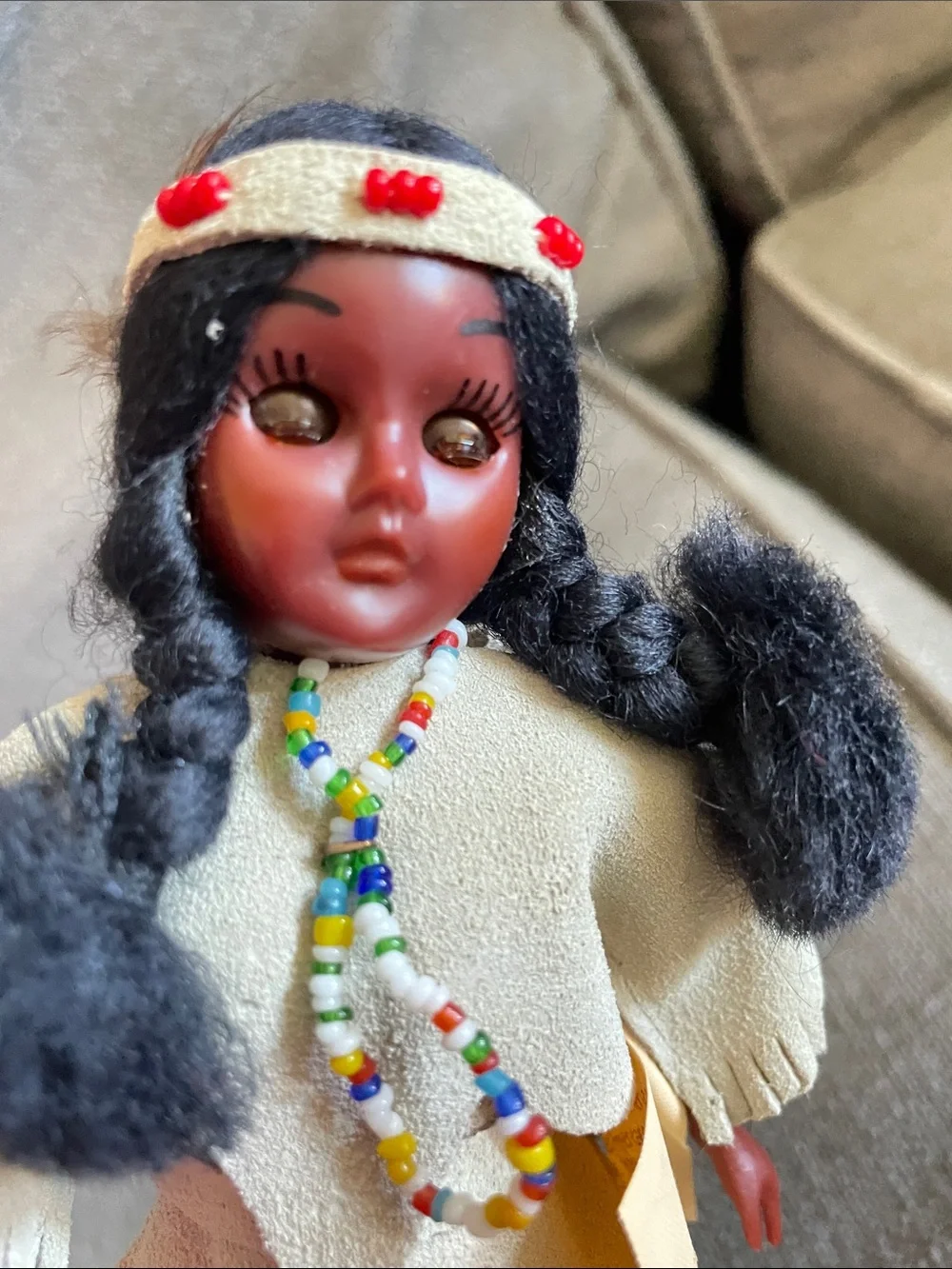 Carlson Dolls Nez Perce Princess Vintage with Baby on back blinking eyes.